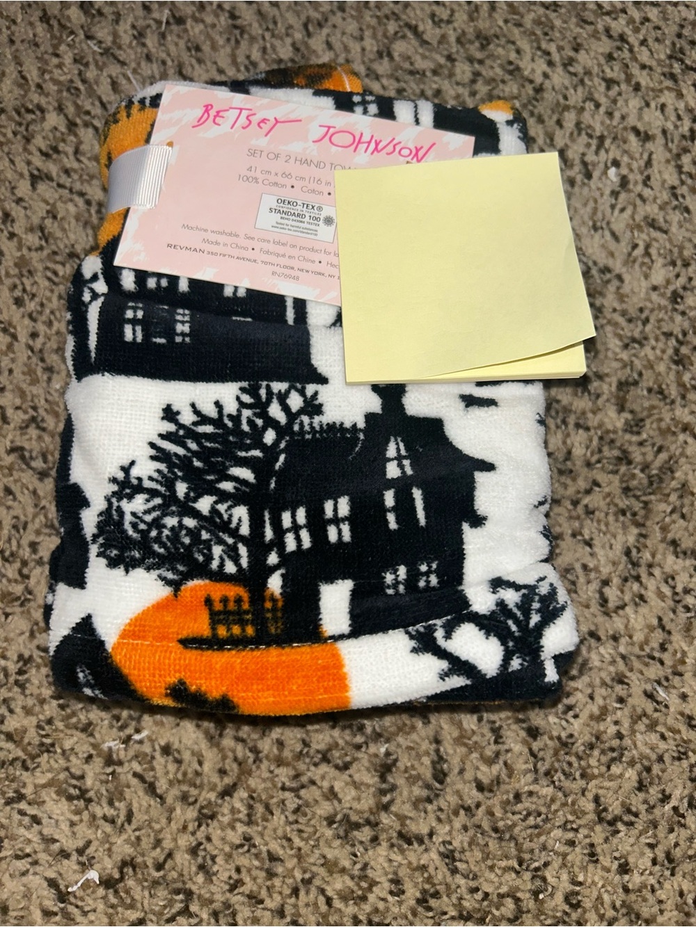 Betsey Johnson Haunted House Halloween Hand Towels